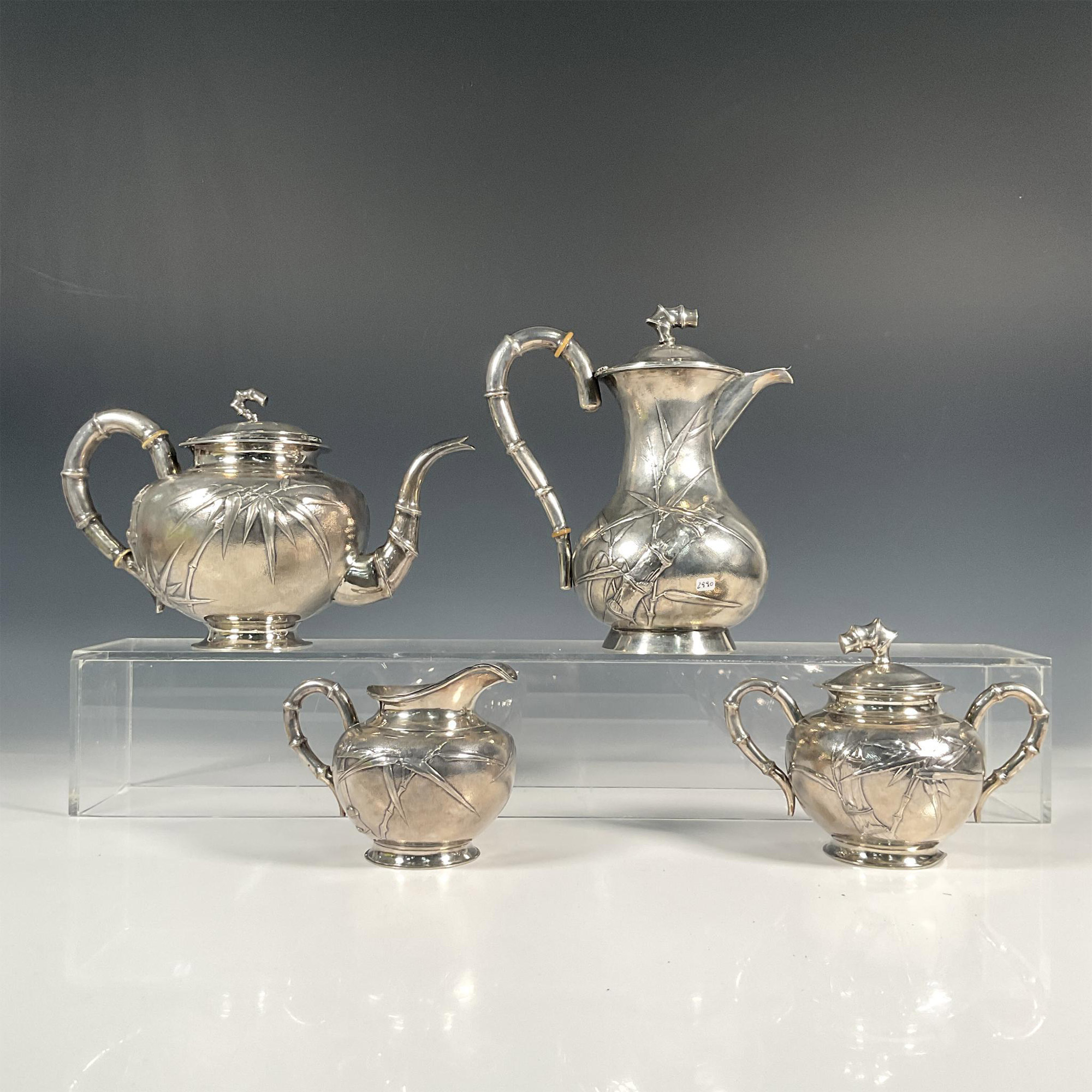 4pc Chinese Export Silver Tea and Coffee Service Set