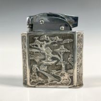 Chinese Silver Lighter with Villagers Scene