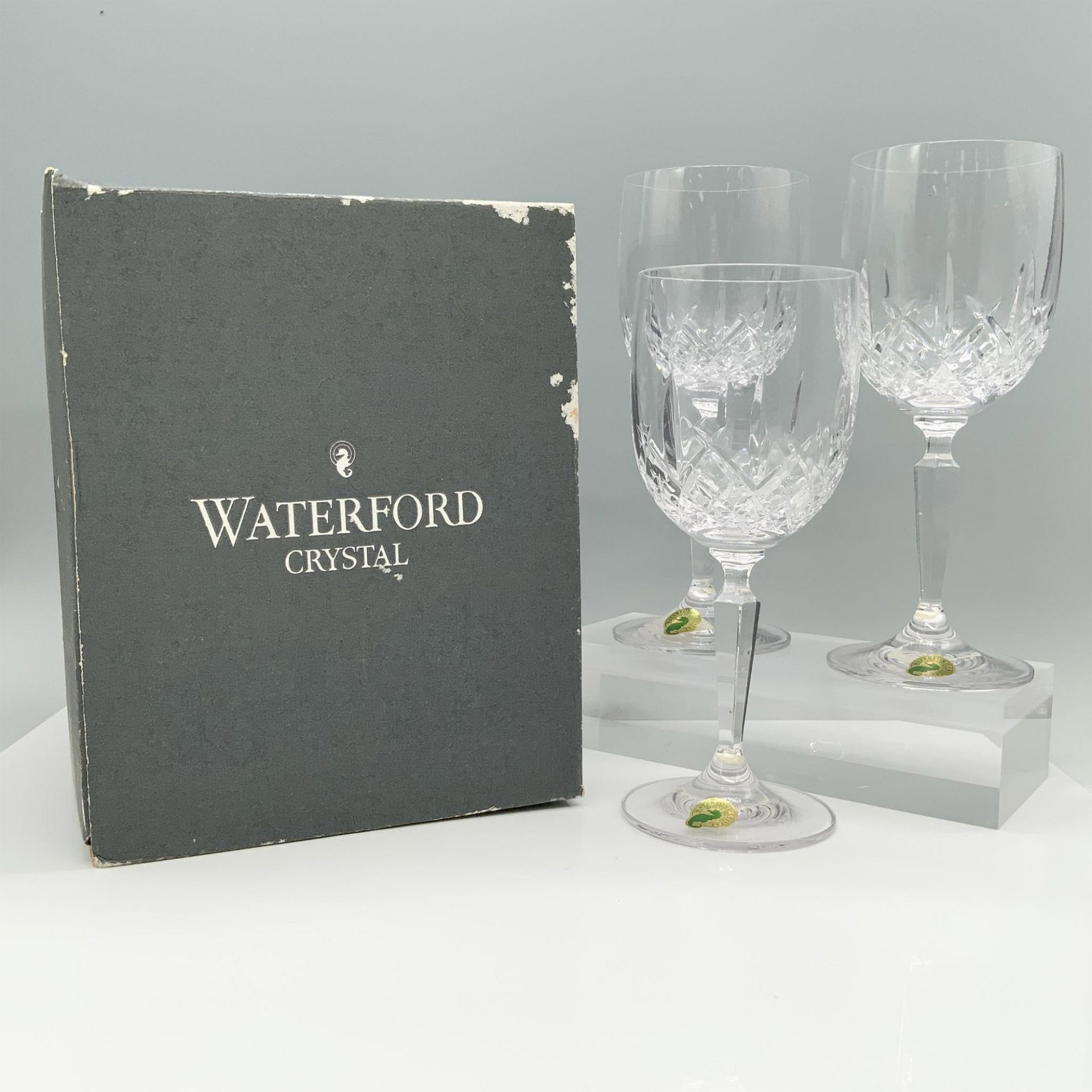 3pc Waterford Crystal Water Goblets, Newgrange - Bild 4 aus 4