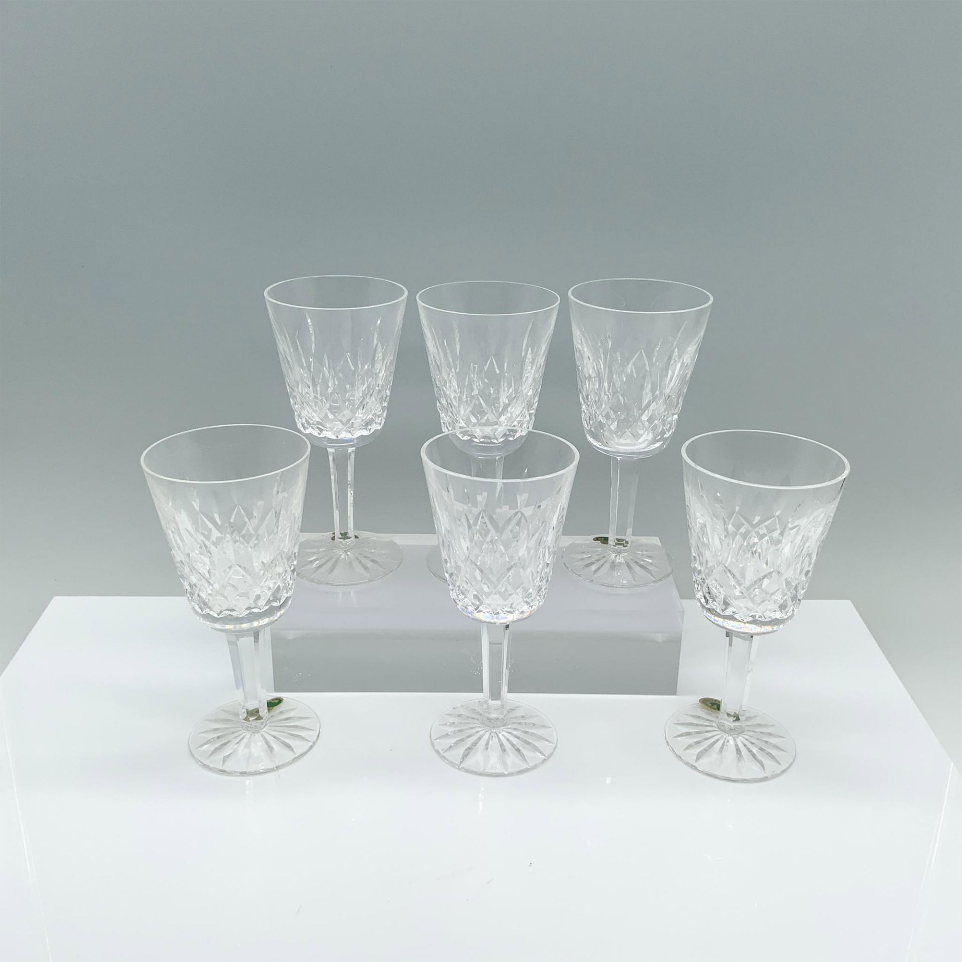 6pc Waterford Crystal White Wine Glasses, Lismore - Image 2 of 4