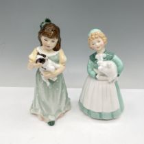 2pc Royal Doulton Bone China Figurines, Home HN3697 + HN2207
