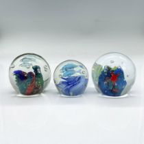 3pc Glass Orb Paperweights, Under The Sea