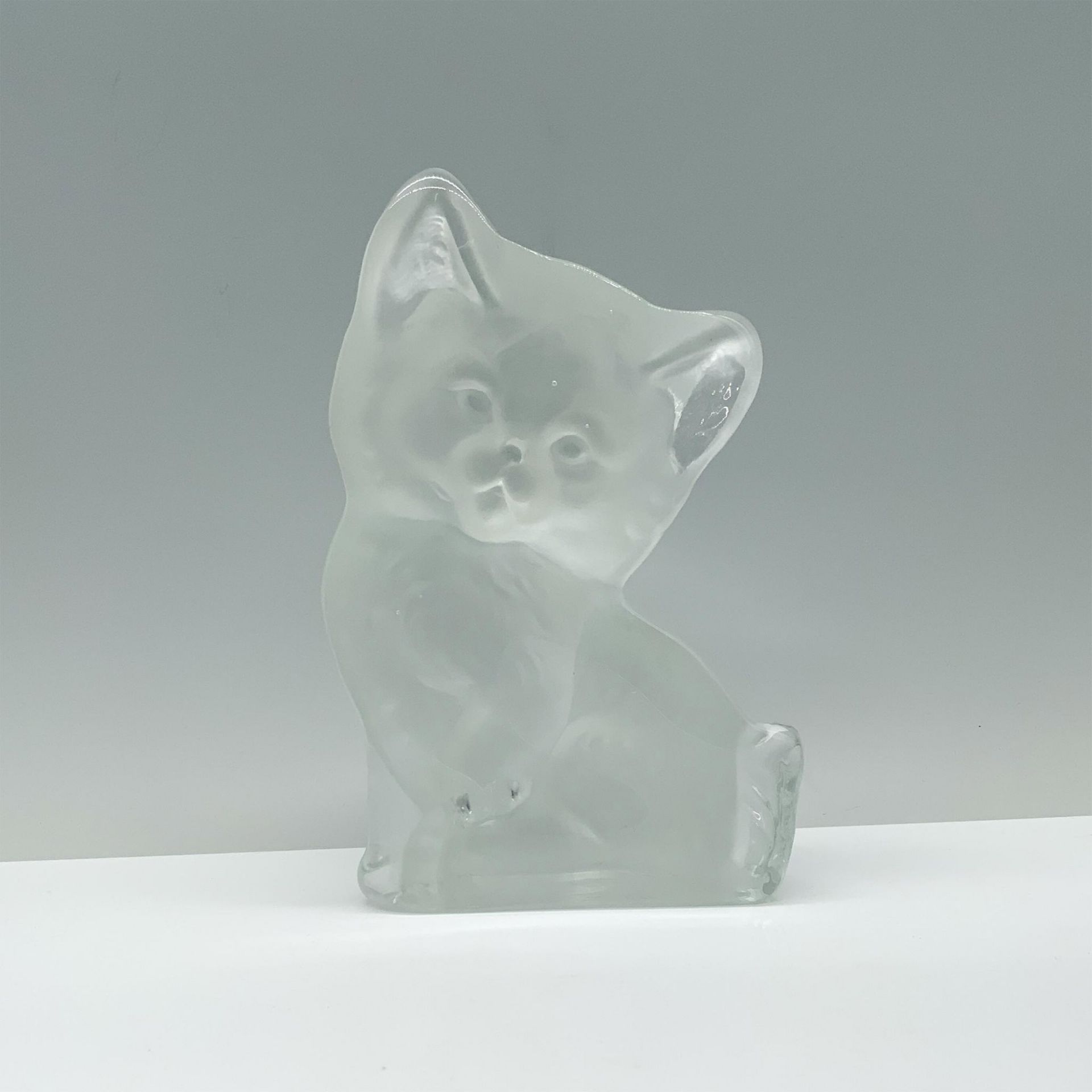 Frosted Glass Kitten Figurine - Bild 2 aus 3