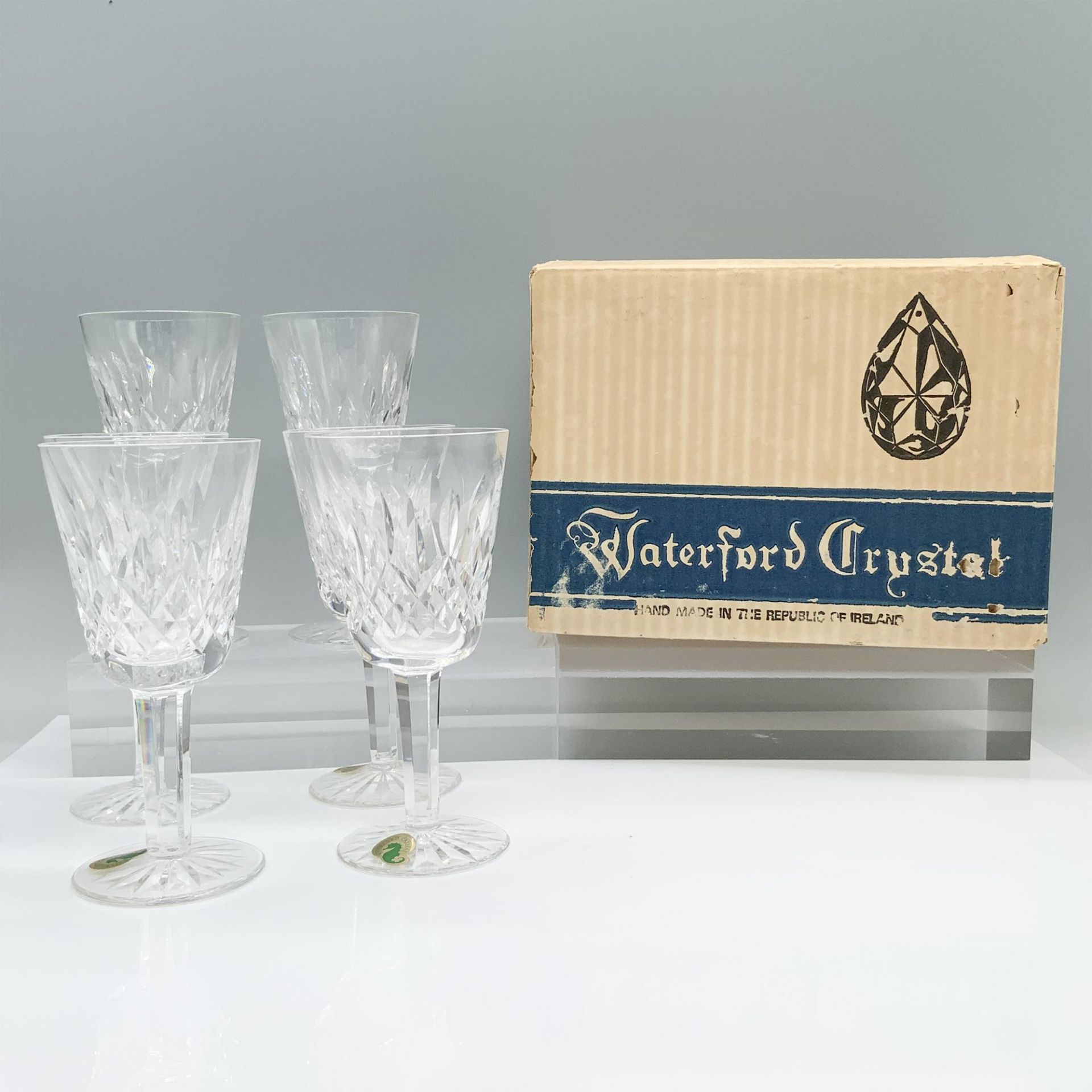 6pc Waterford Crystal White Wine Glasses, Lismore - Image 4 of 4