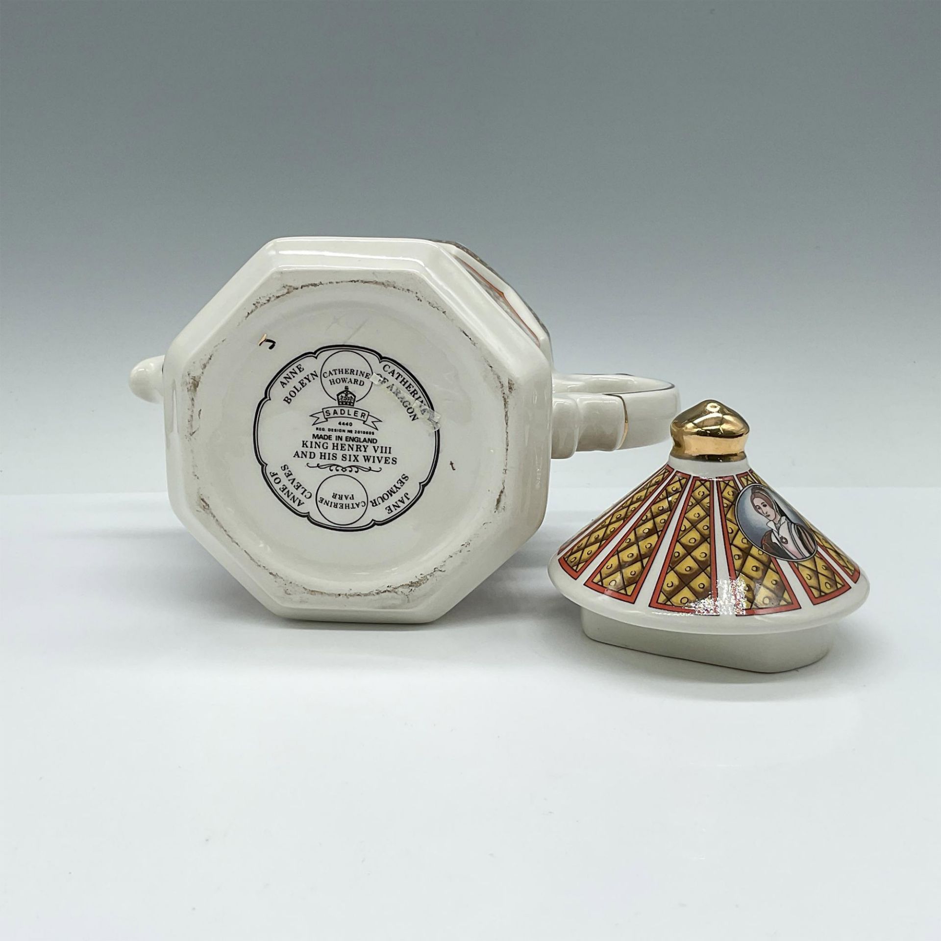 Sadler Lidded Teapot, King Henry VIII & 6 Wives - Bild 3 aus 3