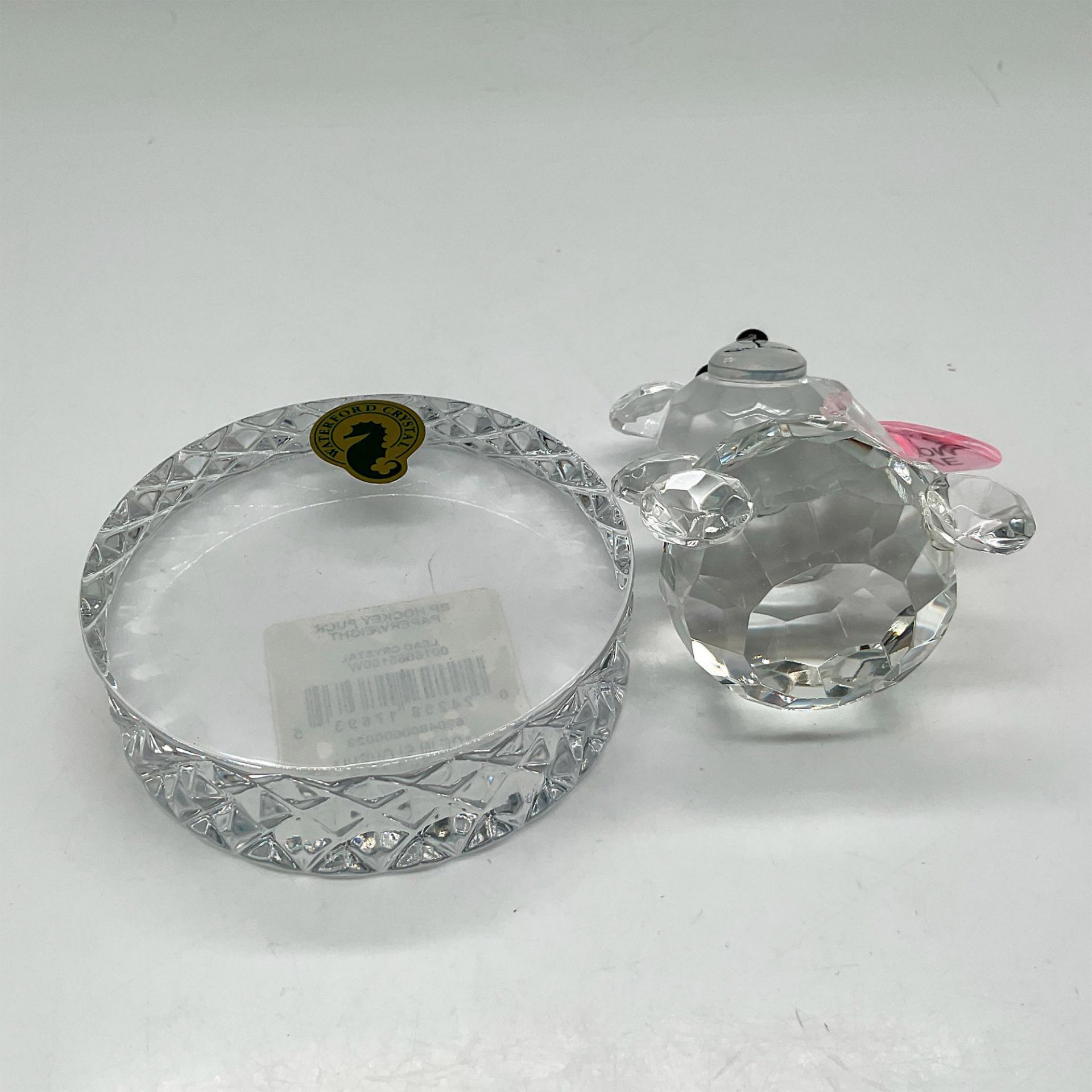 2pc Waterford Crystal Paperweight + Figurine - Image 3 of 3