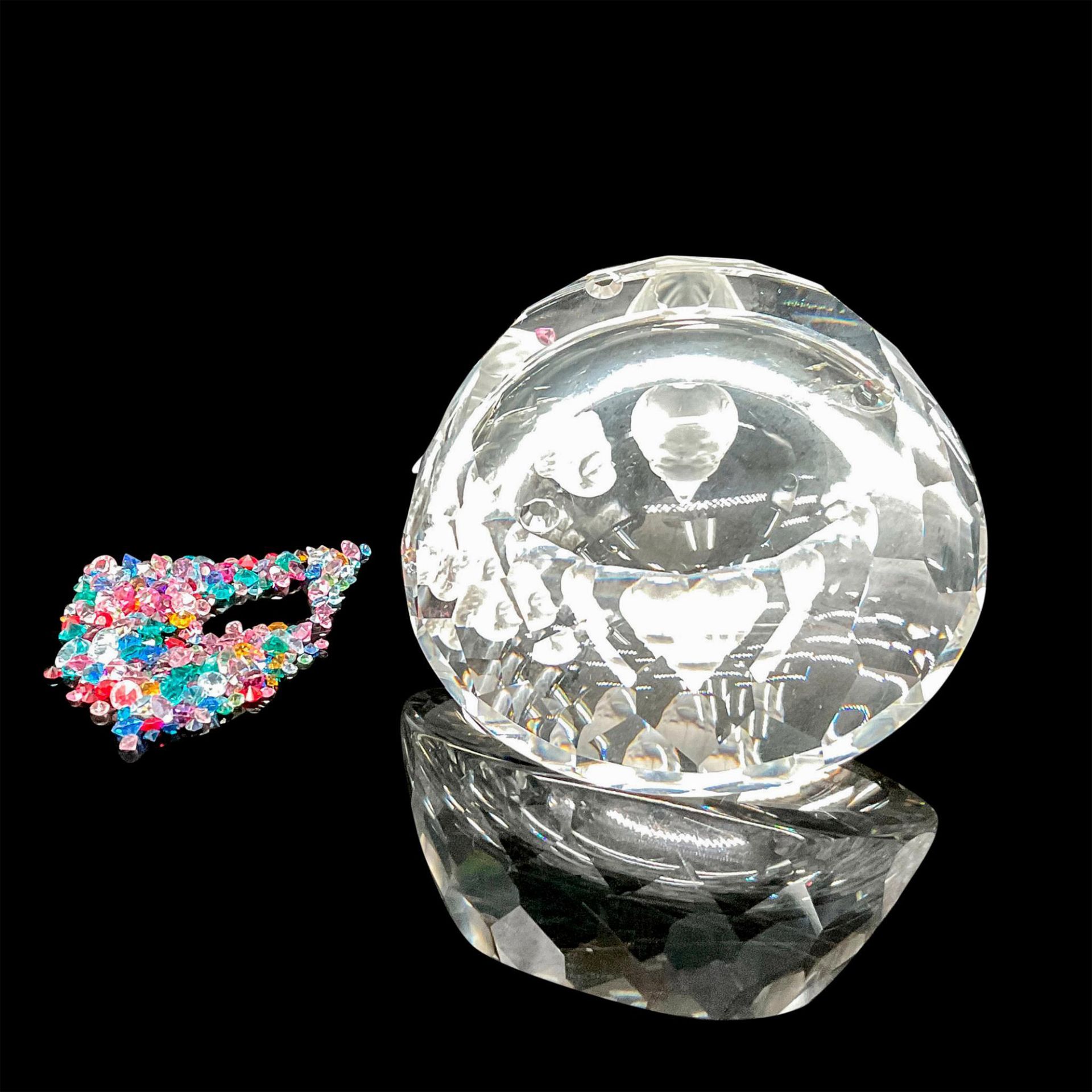 Swarovski Silver Crystal Figurine, Bird Bath + Loose Crystals - Image 3 of 4