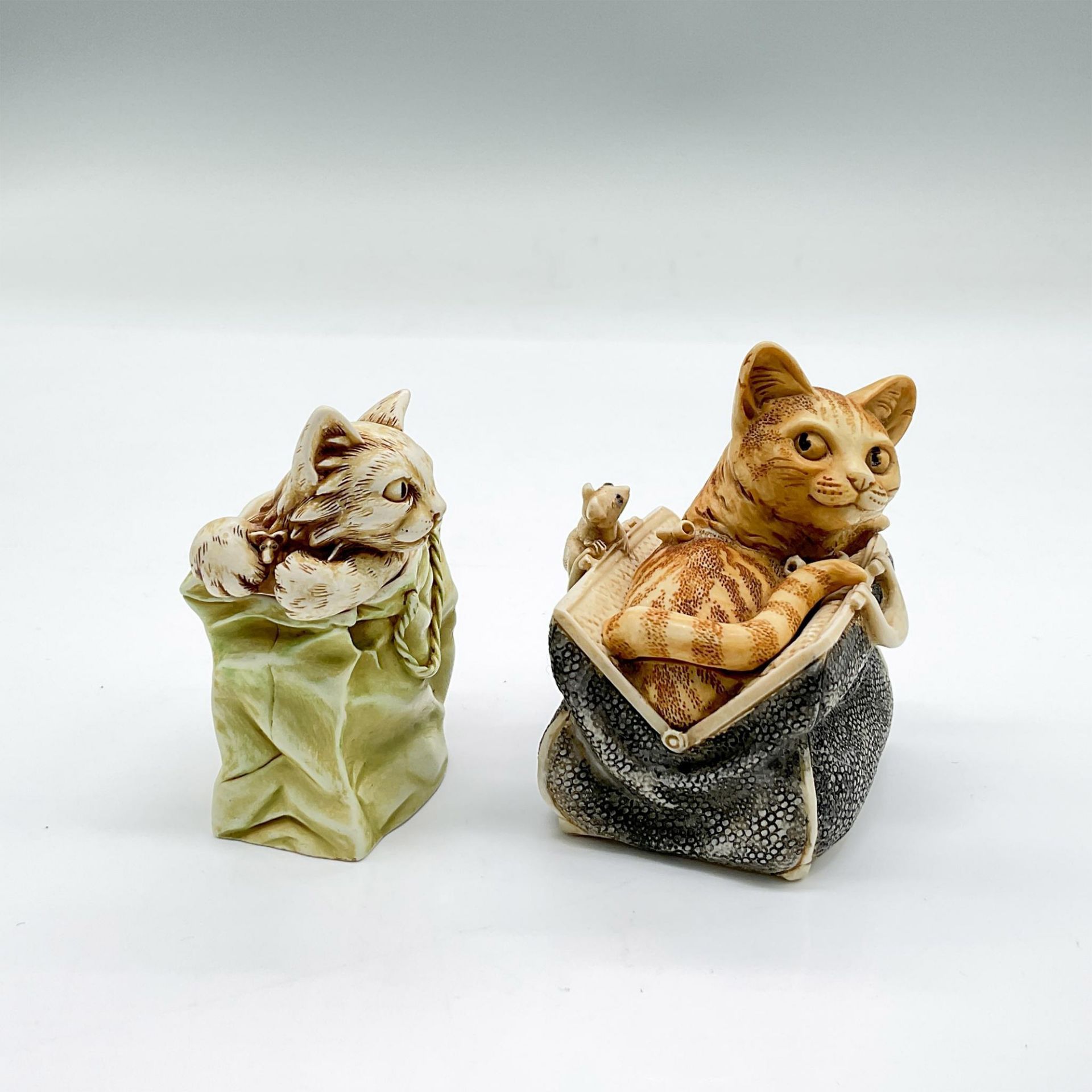 2pc Harmony Kingdom Treasure Boxes, Cats in Bags - Image 2 of 5