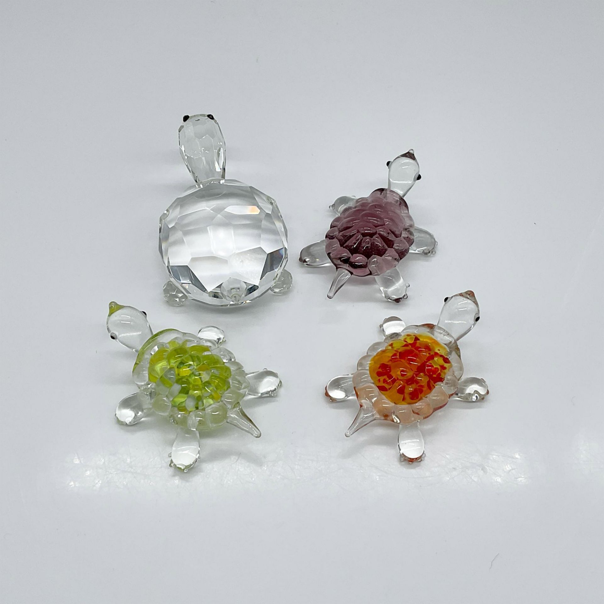 4pc Glass Turtle Grouping, Lenox and Crystal - Image 2 of 4