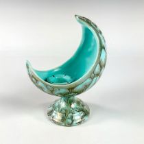 Vintage Delft Holland Aqua Crescent Moon Candle Holder