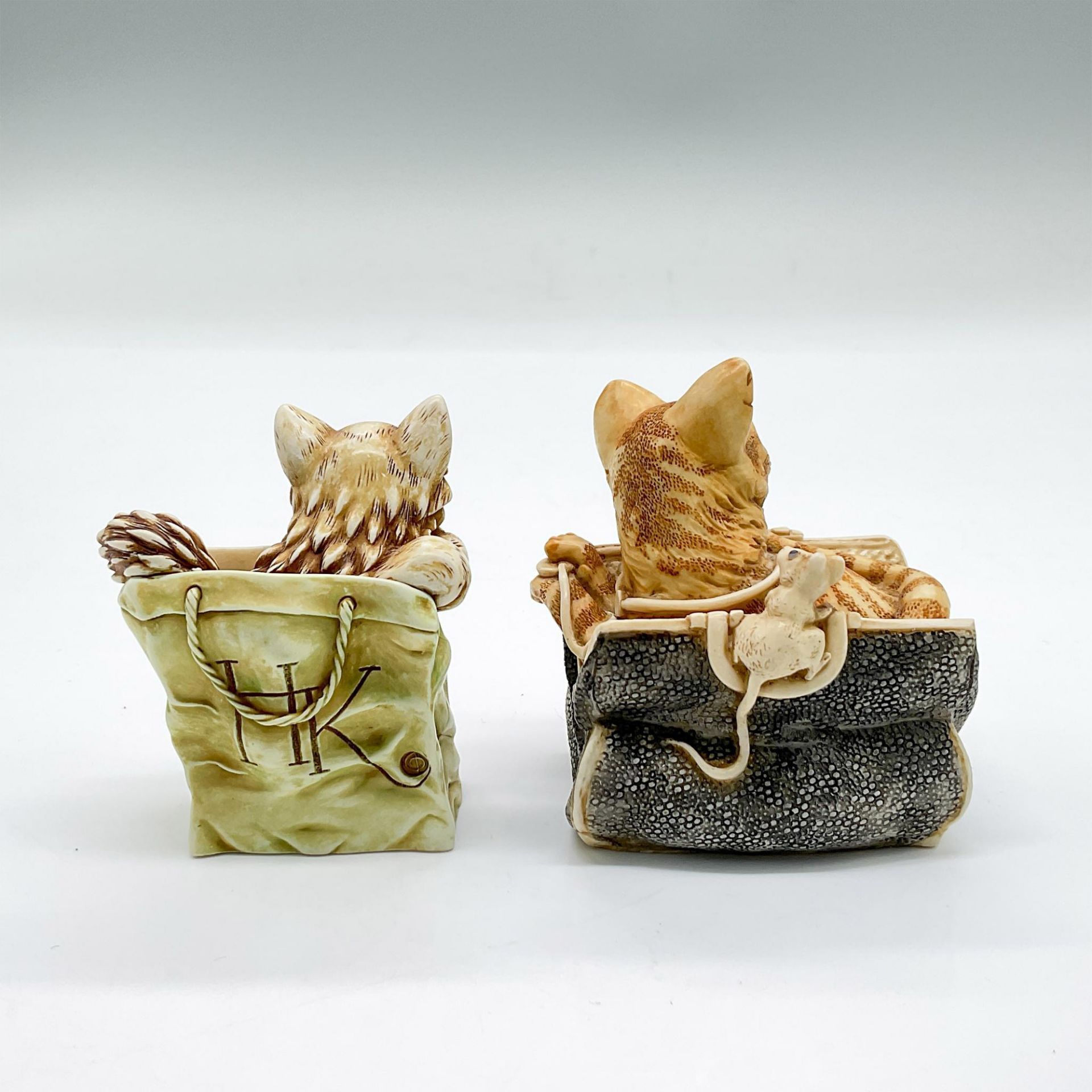 2pc Harmony Kingdom Treasure Boxes, Cats in Bags - Image 3 of 5