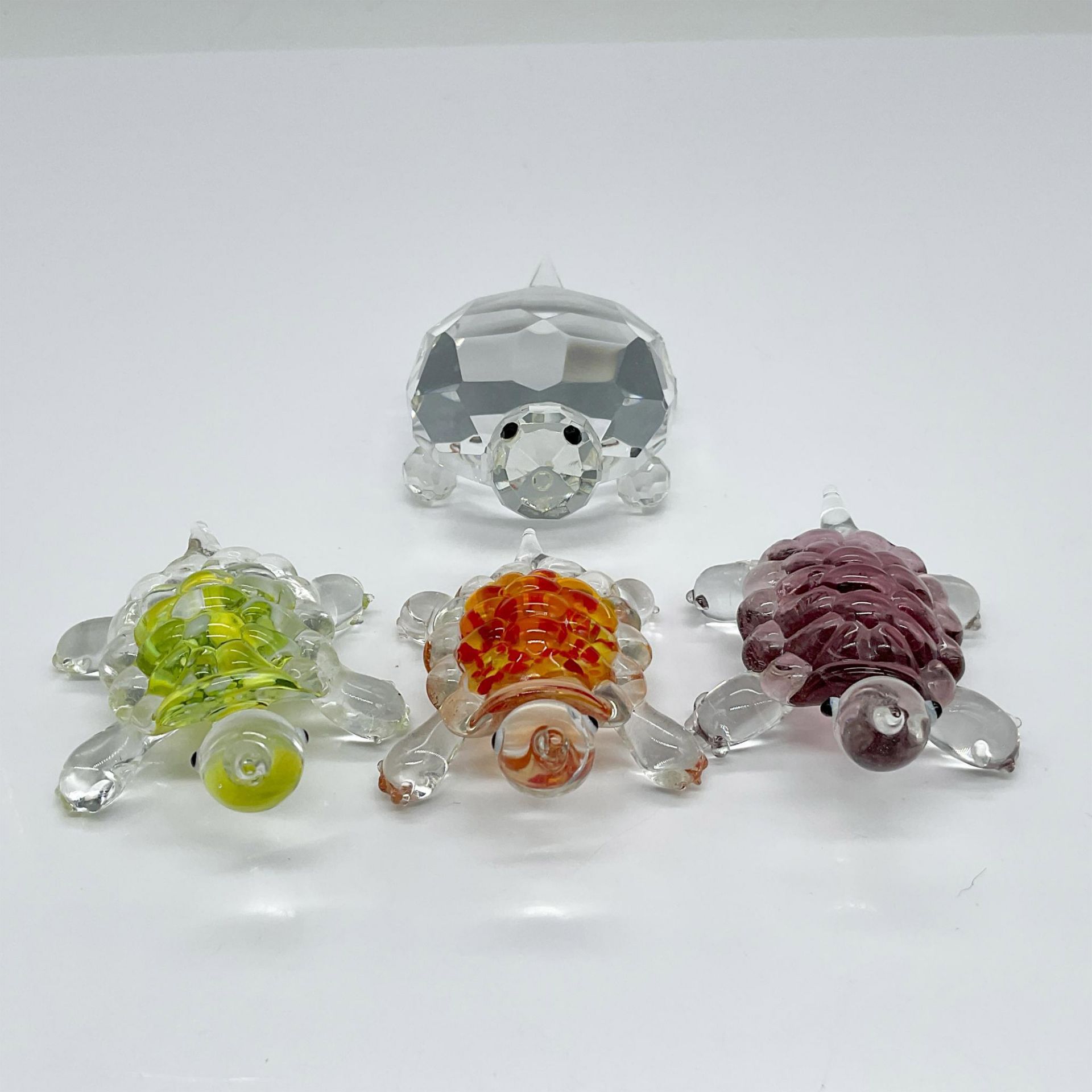 4pc Glass Turtle Grouping, Lenox and Crystal - Image 4 of 4