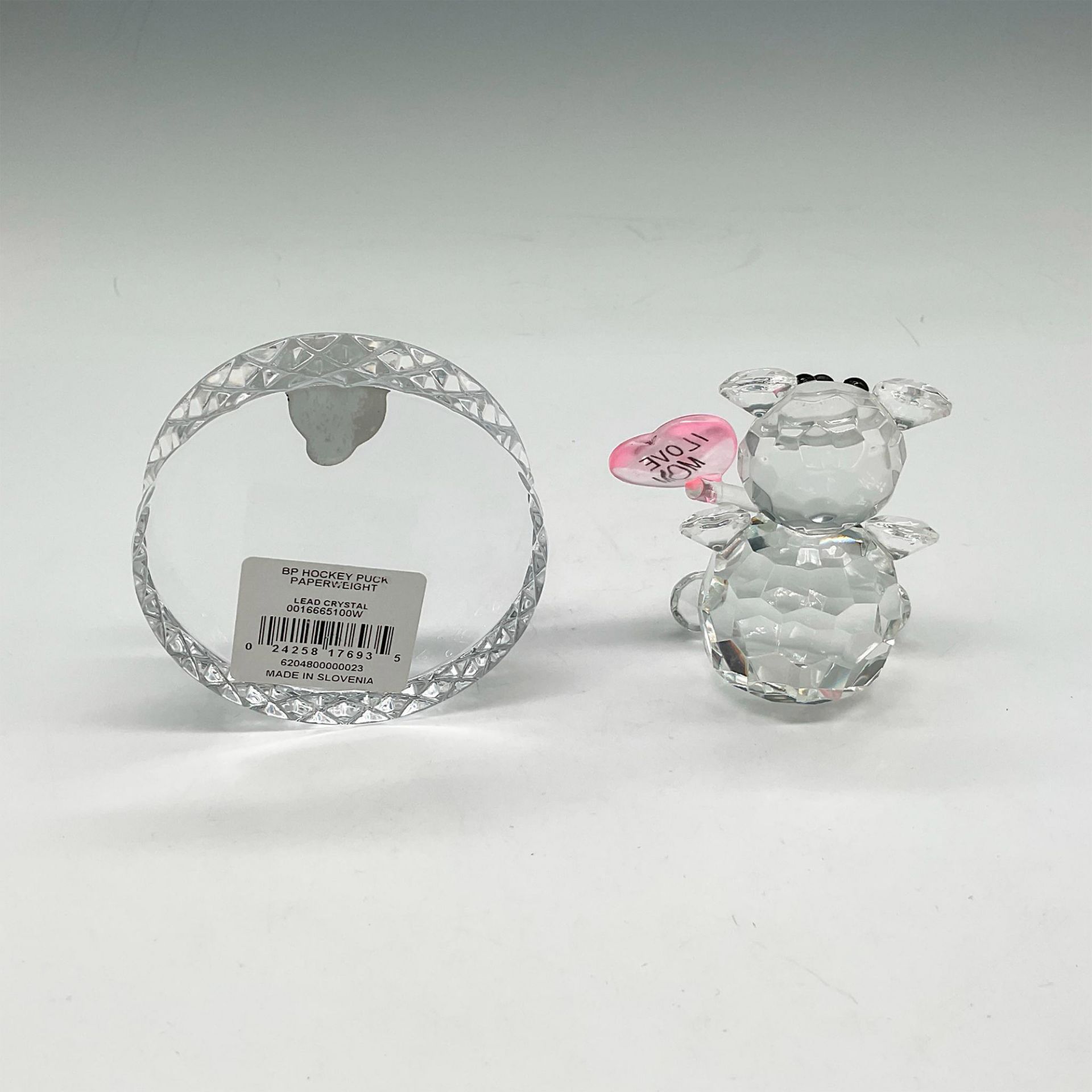 2pc Waterford Crystal Paperweight + Figurine - Image 2 of 3