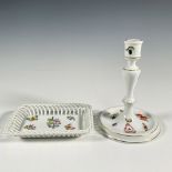 2pc Herend Porcelain Tray and Candlestick Holder