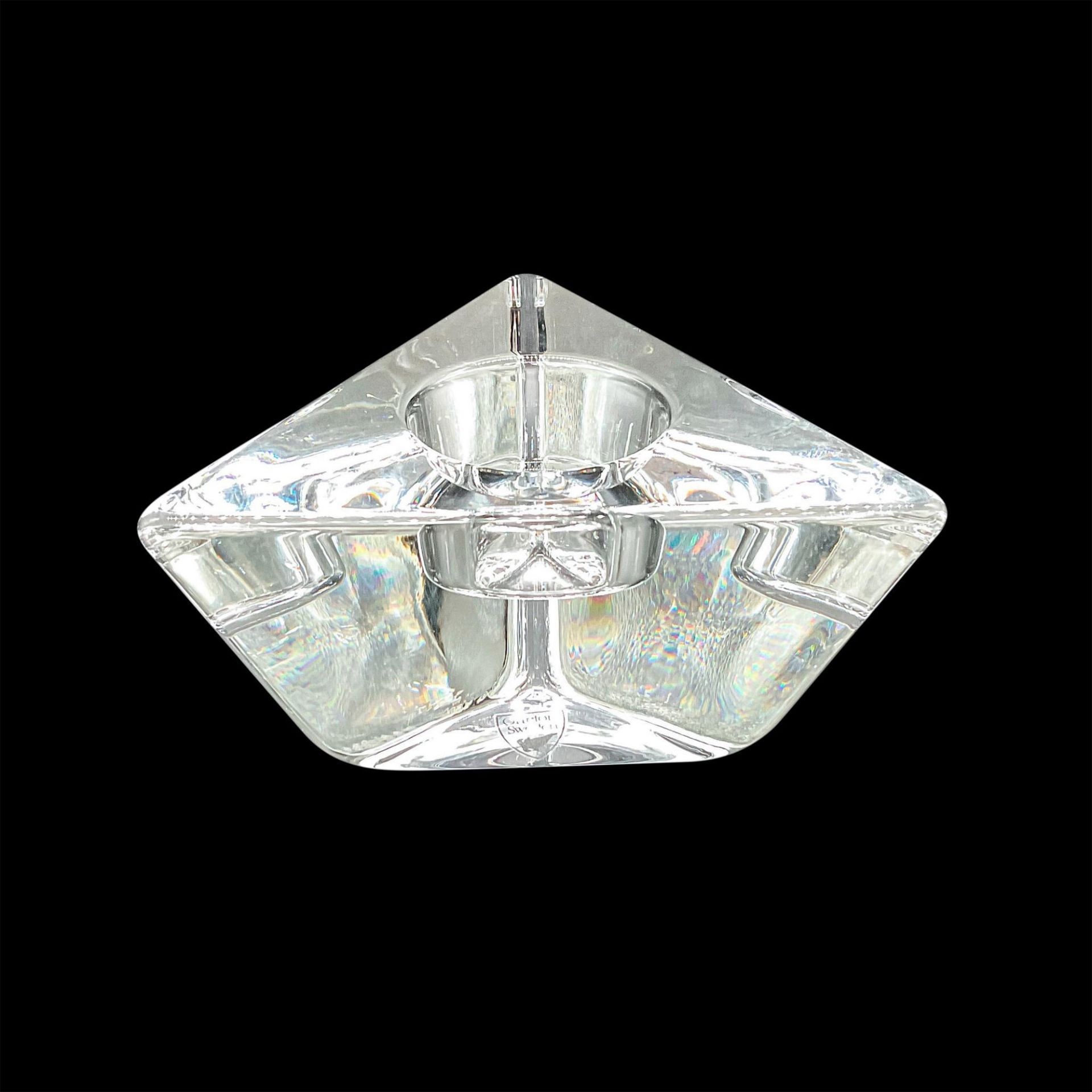 Orrefors Crystal Triangle Candleholder