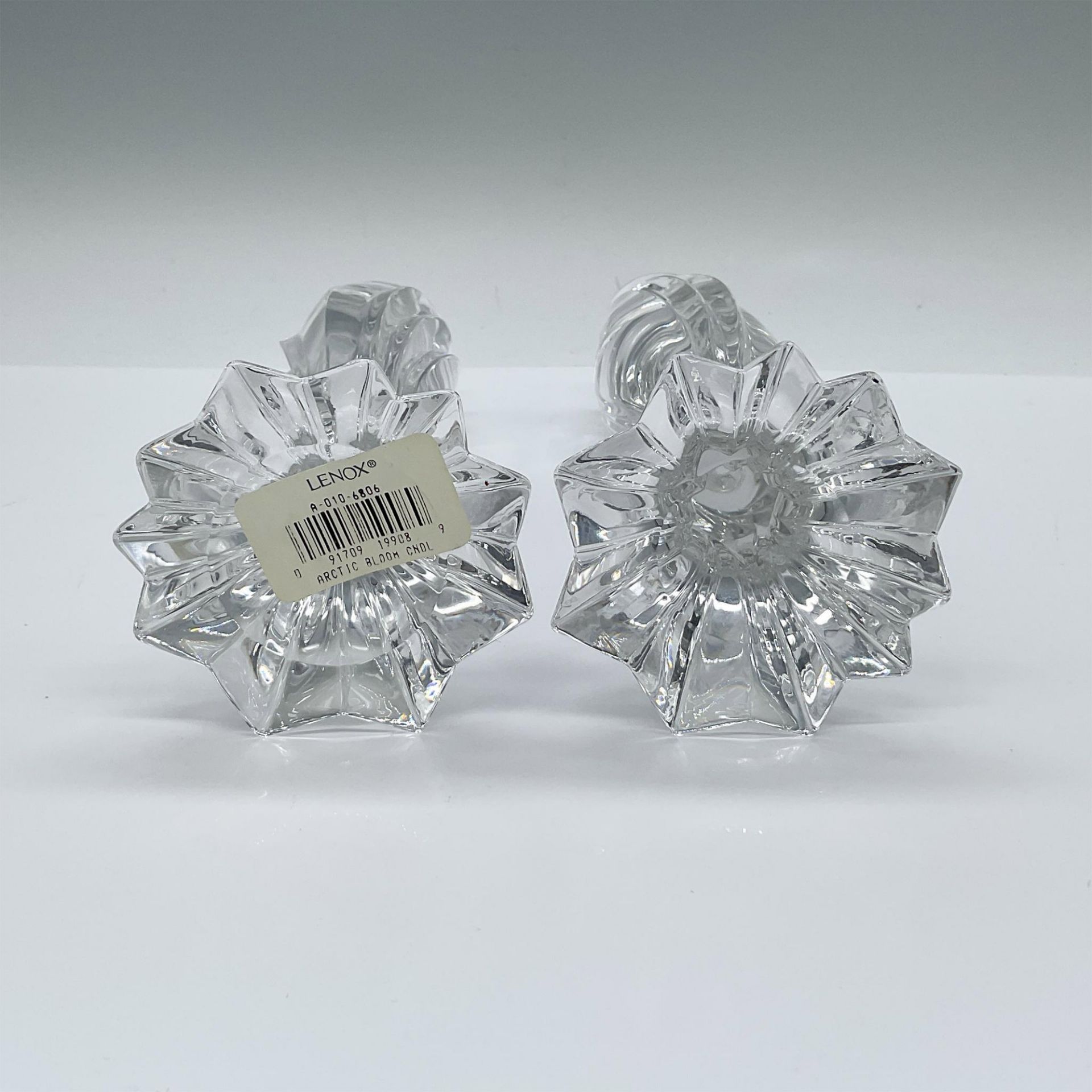 Pair of Lenox Glass Candlestick Holders, Artic Bloom - Image 3 of 3
