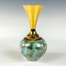 Mid-Century Modern Delft Marbled Glaze Vase