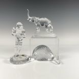 3pc Crystal Figurines, Crystal d'Arques and Waterford