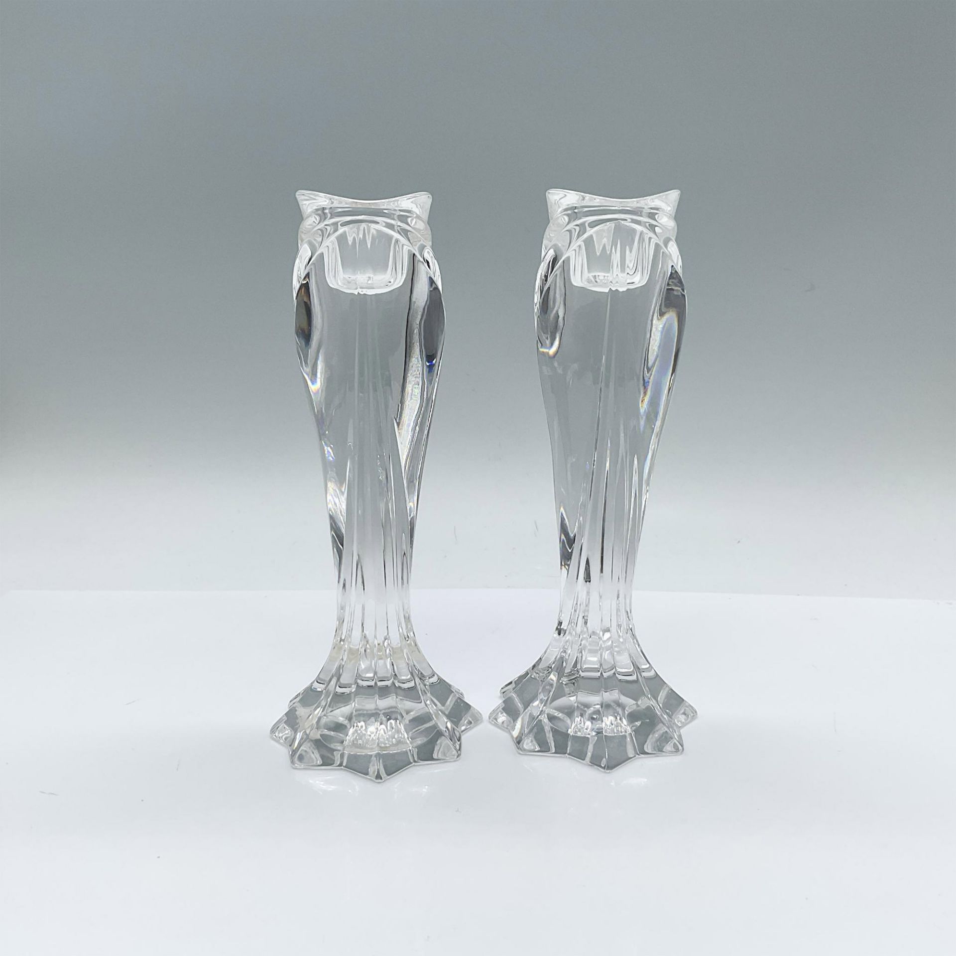 Pair of Lenox Glass Candlestick Holders, Artic Bloom - Image 2 of 3