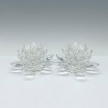 2pc Crystal Lotus Flower Candle Holders