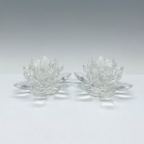 2pc Crystal Lotus Flower Candle Holders