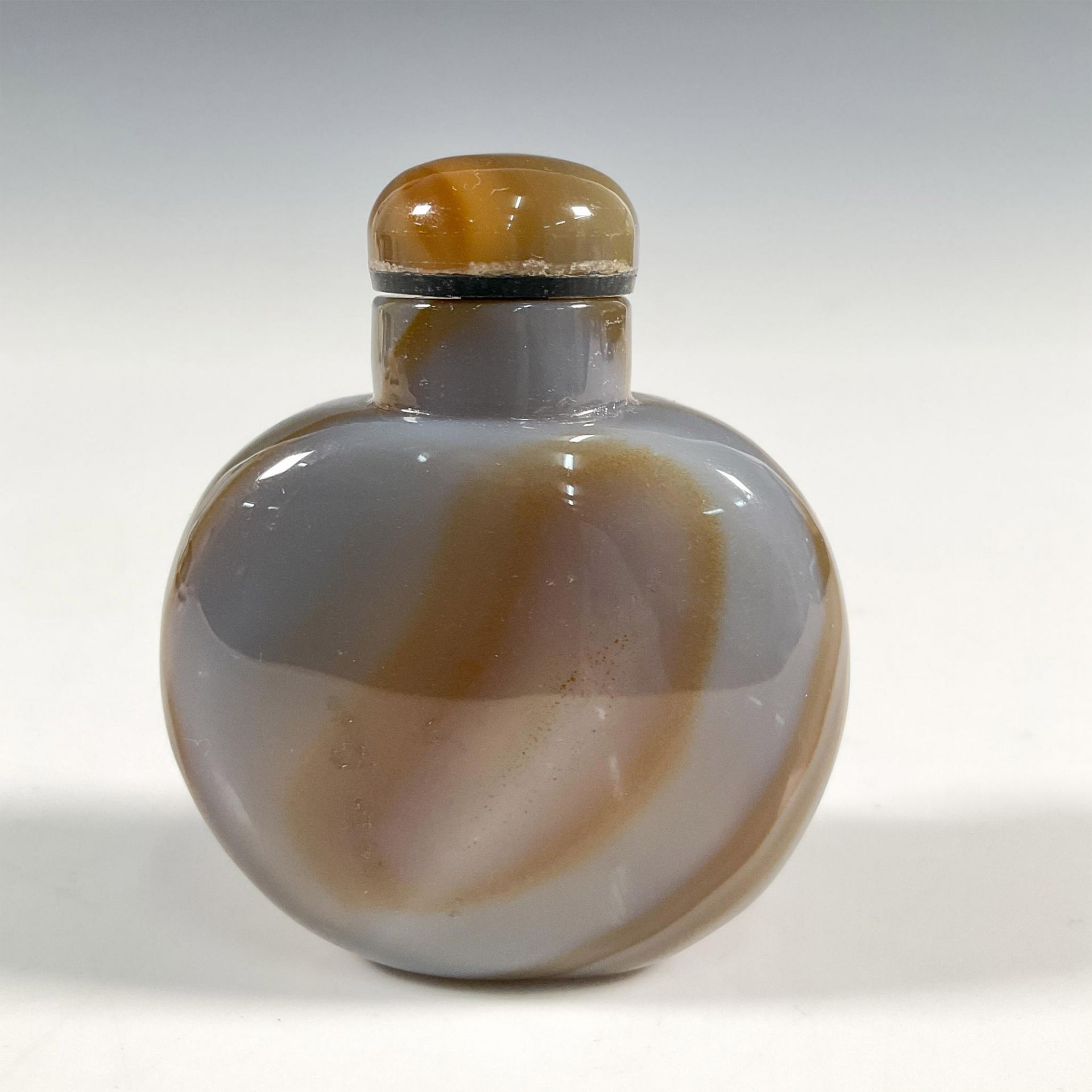Chinese Carved Agate Stone Snuff Bottle - Bild 2 aus 3