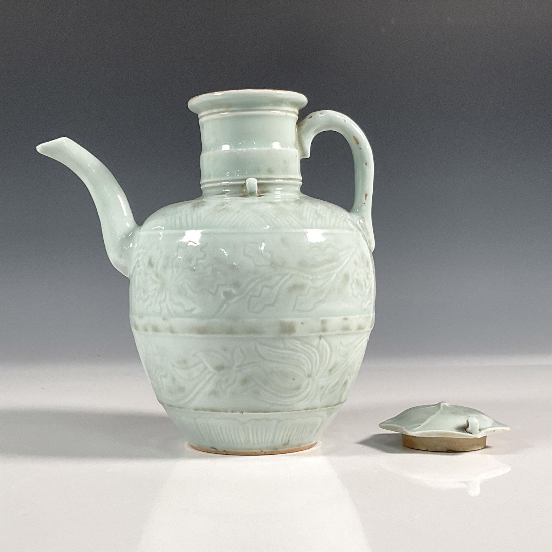 Chinese Stoneware Caledon Glaze Tea Pot - Bild 2 aus 5