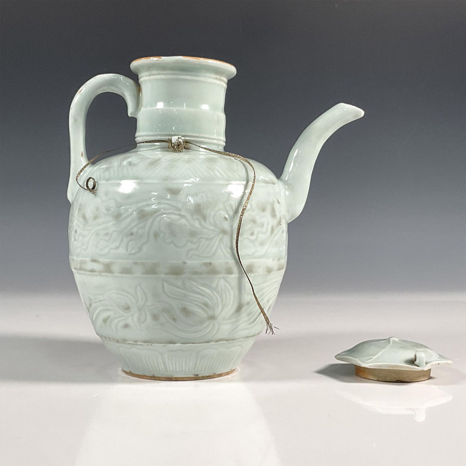 Chinese Stoneware Caledon Glaze Tea Pot - Bild 3 aus 5