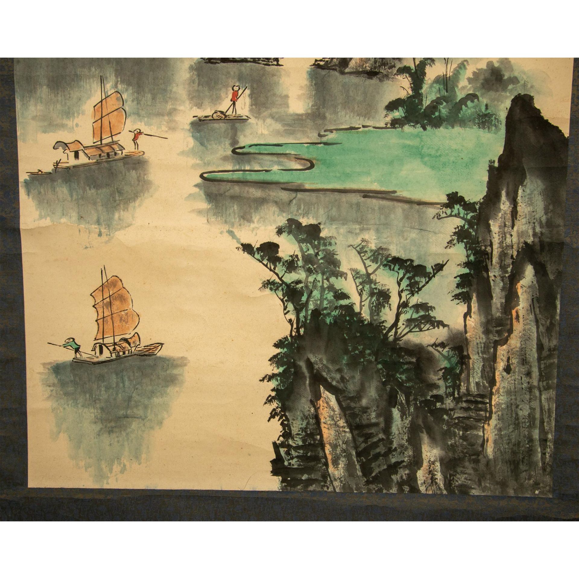 Chinese Wall Hanging Landscape Scroll - Image 5 of 10