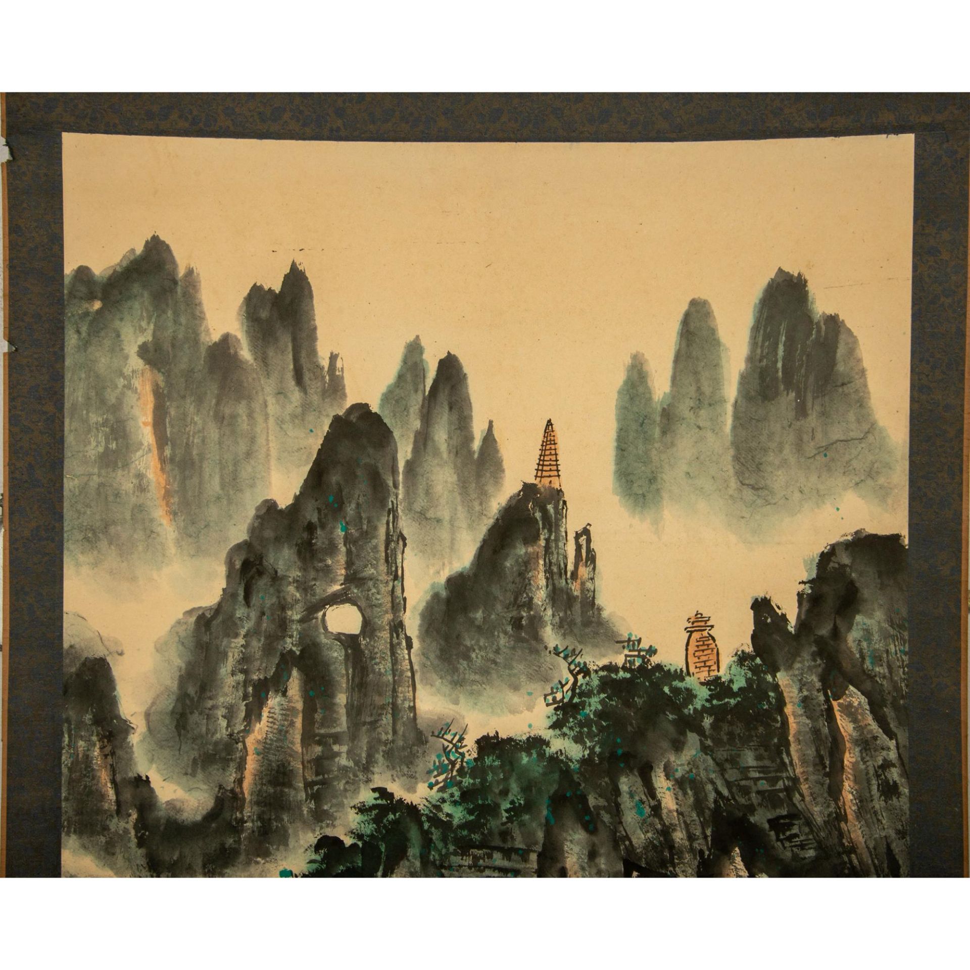 Chinese Wall Hanging Landscape Scroll - Image 3 of 10