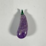 Antique Chinese Eggplant Snuff Bottle With Stopper