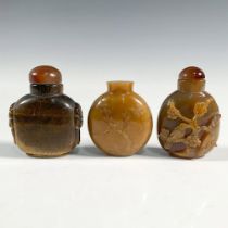 Group of Three Chinese Hard Stone Snuff Bottles