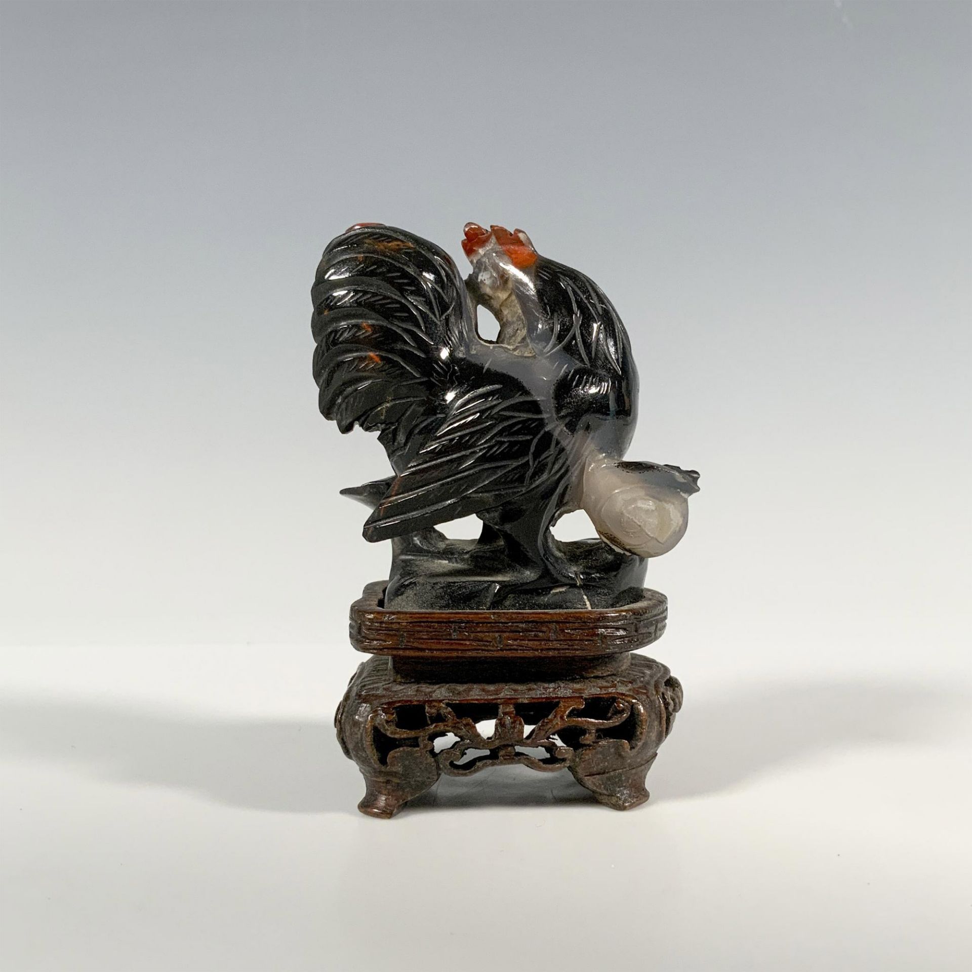 Chinese Agate Stone Carved Rooster Figurine - Image 2 of 3