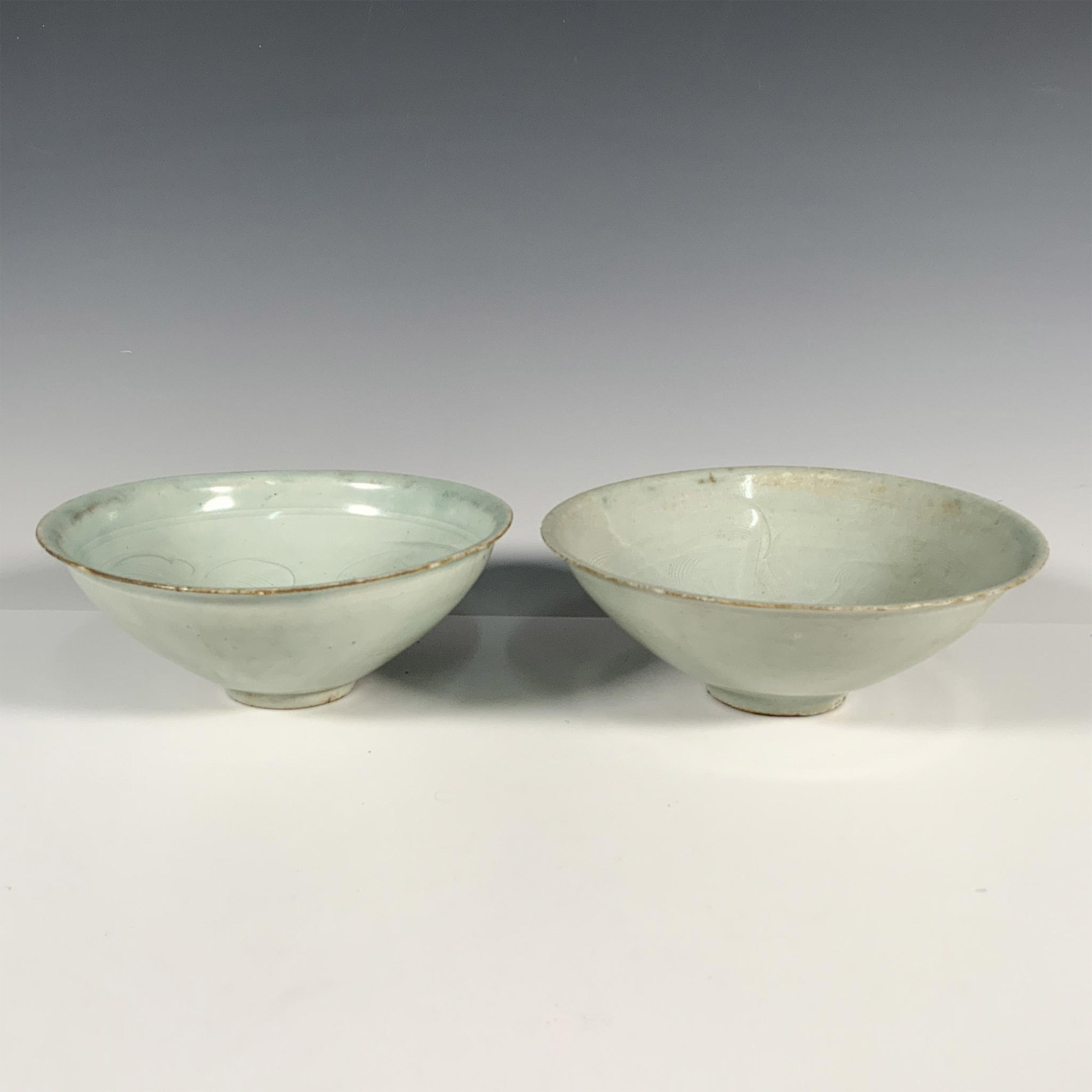 Pair of Chinese Porcelain Celadon Bowls