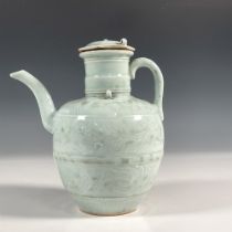 Chinese Stoneware Caledon Glaze Tea Pot