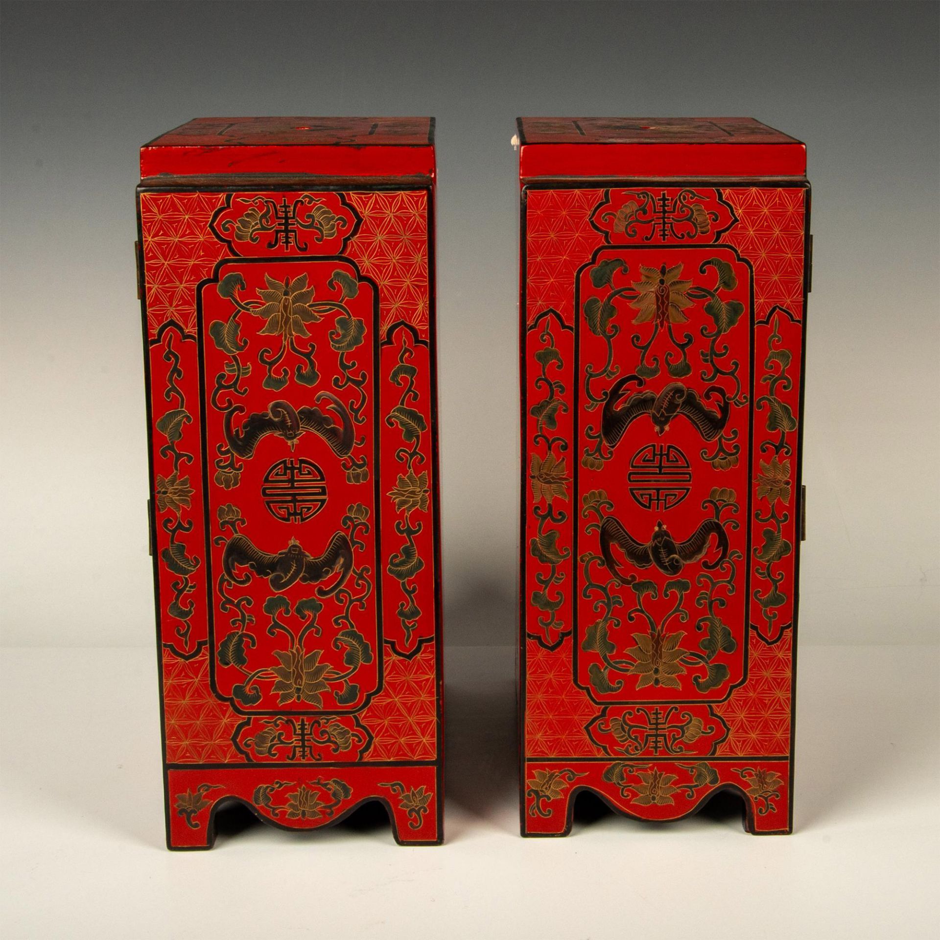 Pair of Antique Chinese Lacquer Cabinets - Image 4 of 6