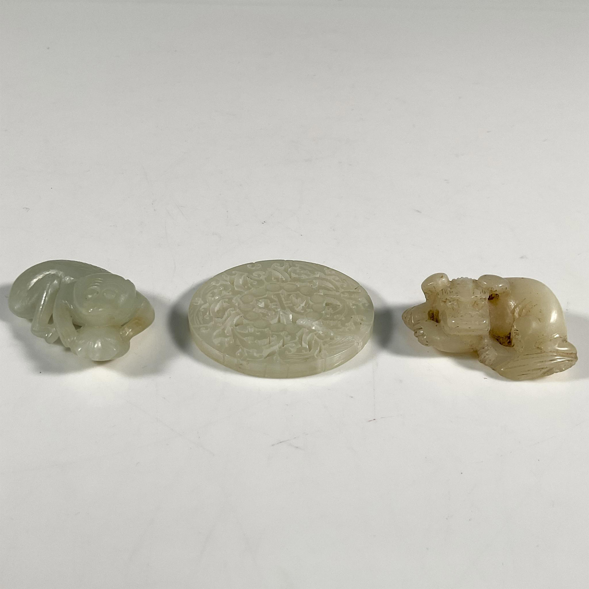 Group of Three Chinese Jade Pendant and Animal Figures - Image 3 of 3