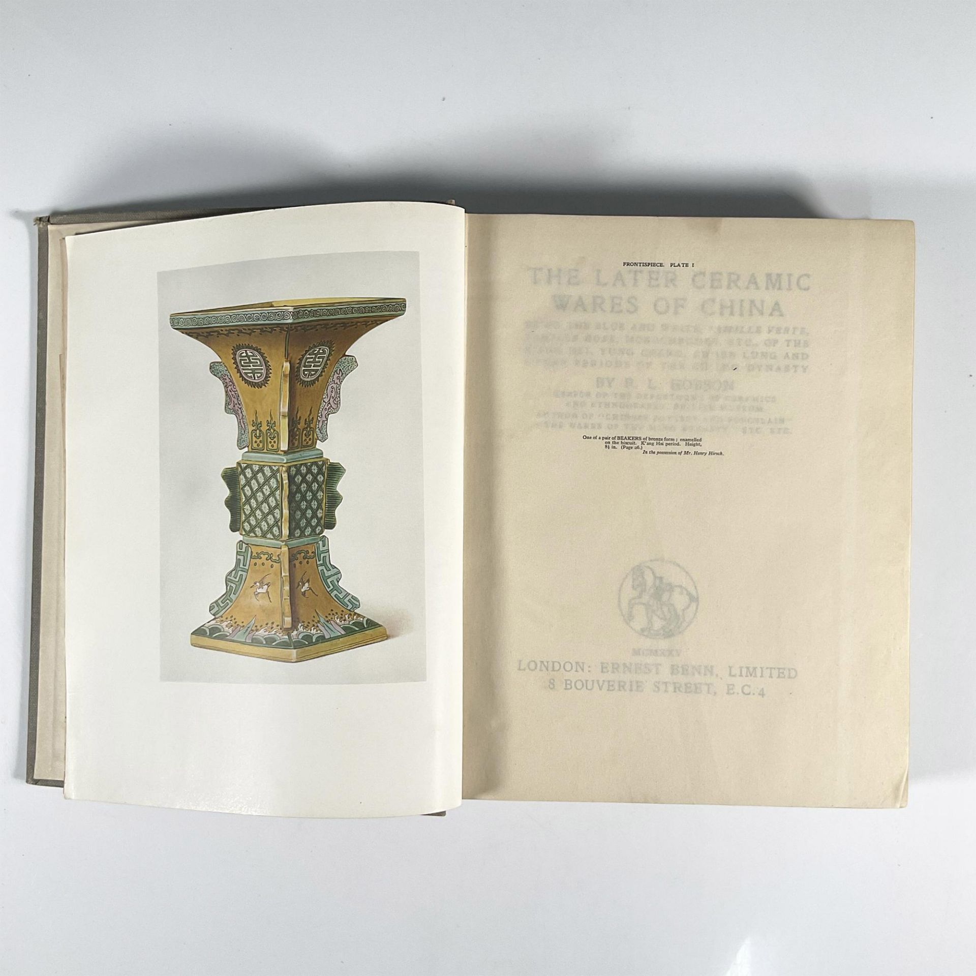 1st Edition, The Later Ceramic Ware of China, Book by Hobson - Image 2 of 3