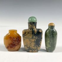 Group of Three Chinese Hard Stone Snuff Bottles