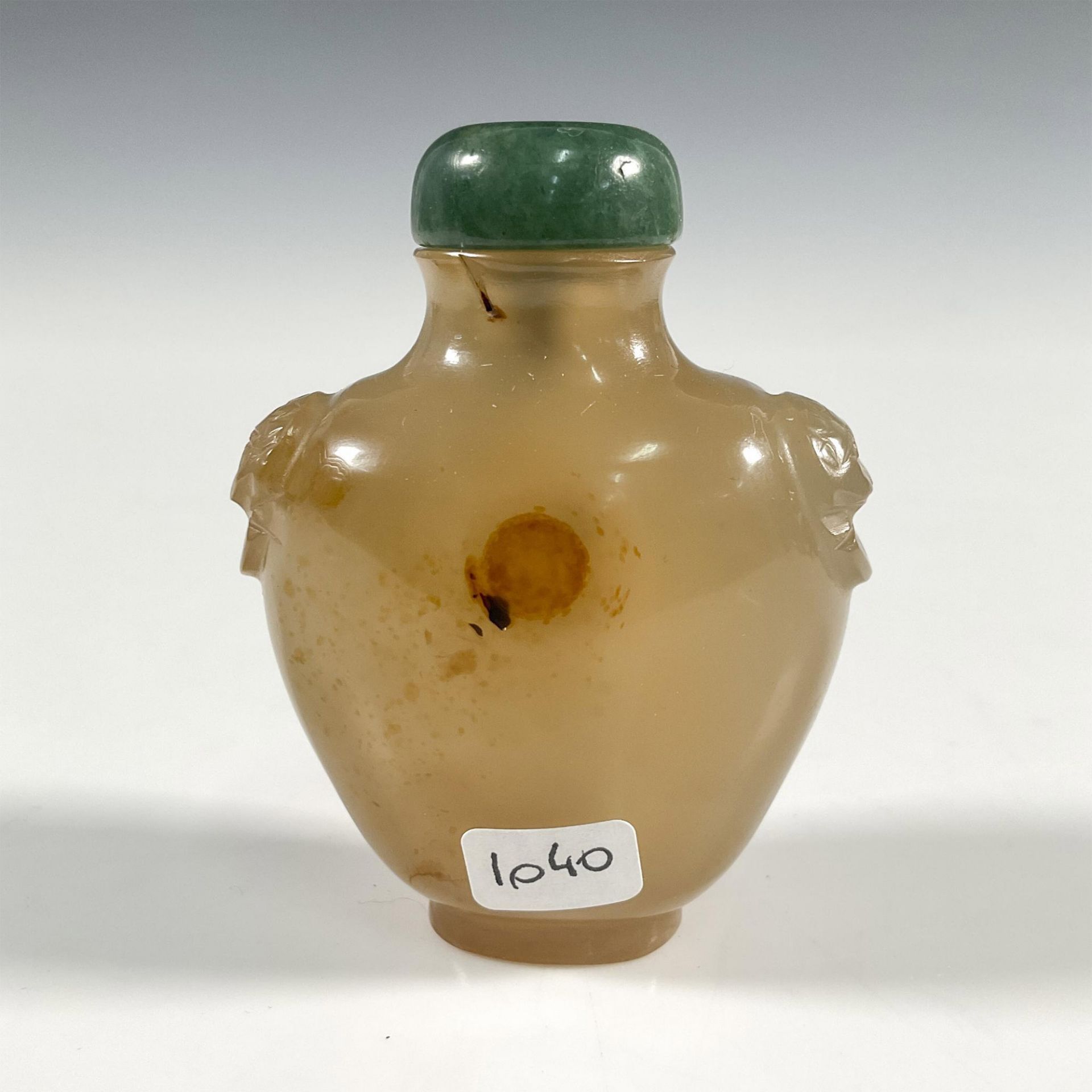 Chinese Jade Snuff Bottle With Agate Stopper - Bild 2 aus 4