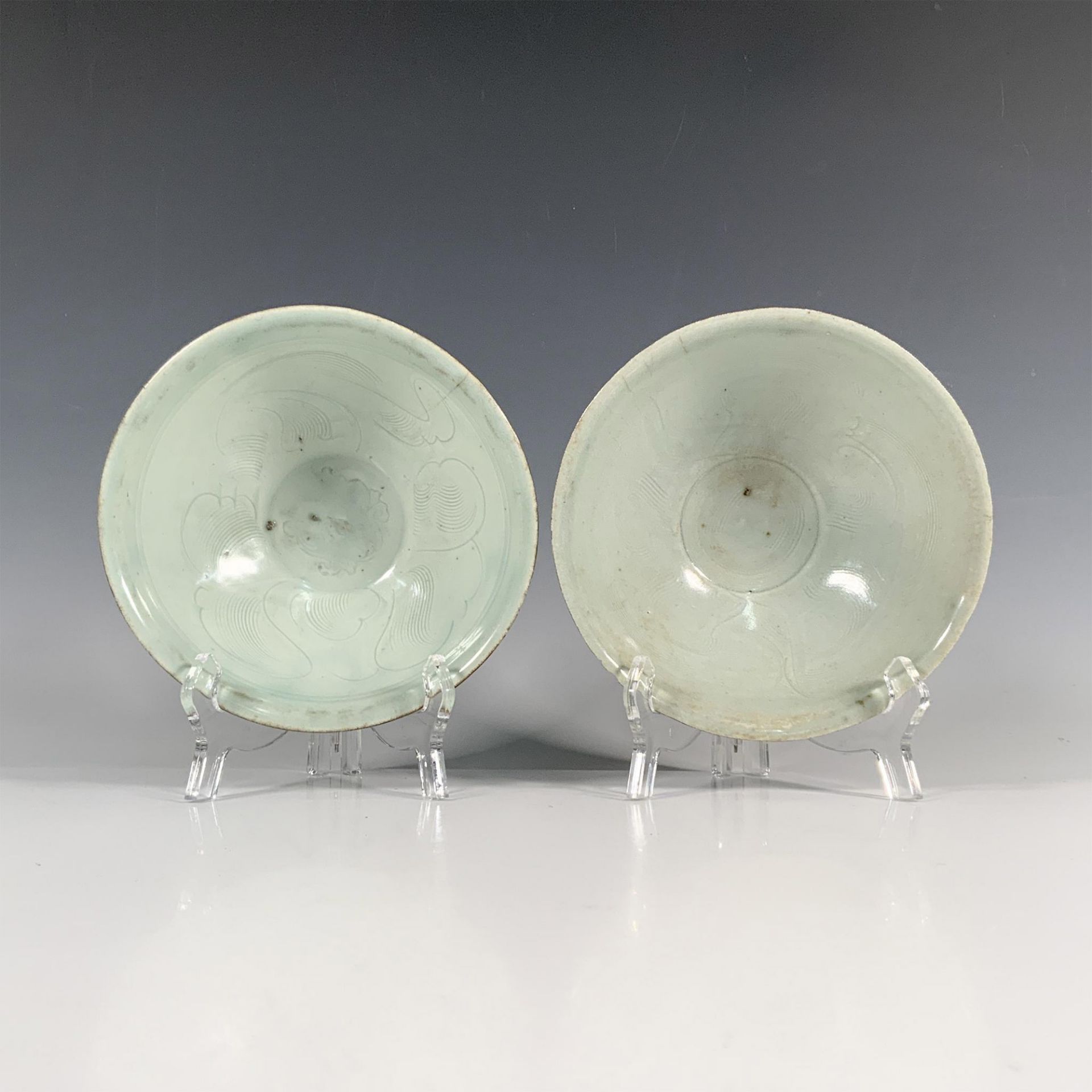 Pair of Chinese Porcelain Celadon Bowls - Image 2 of 3