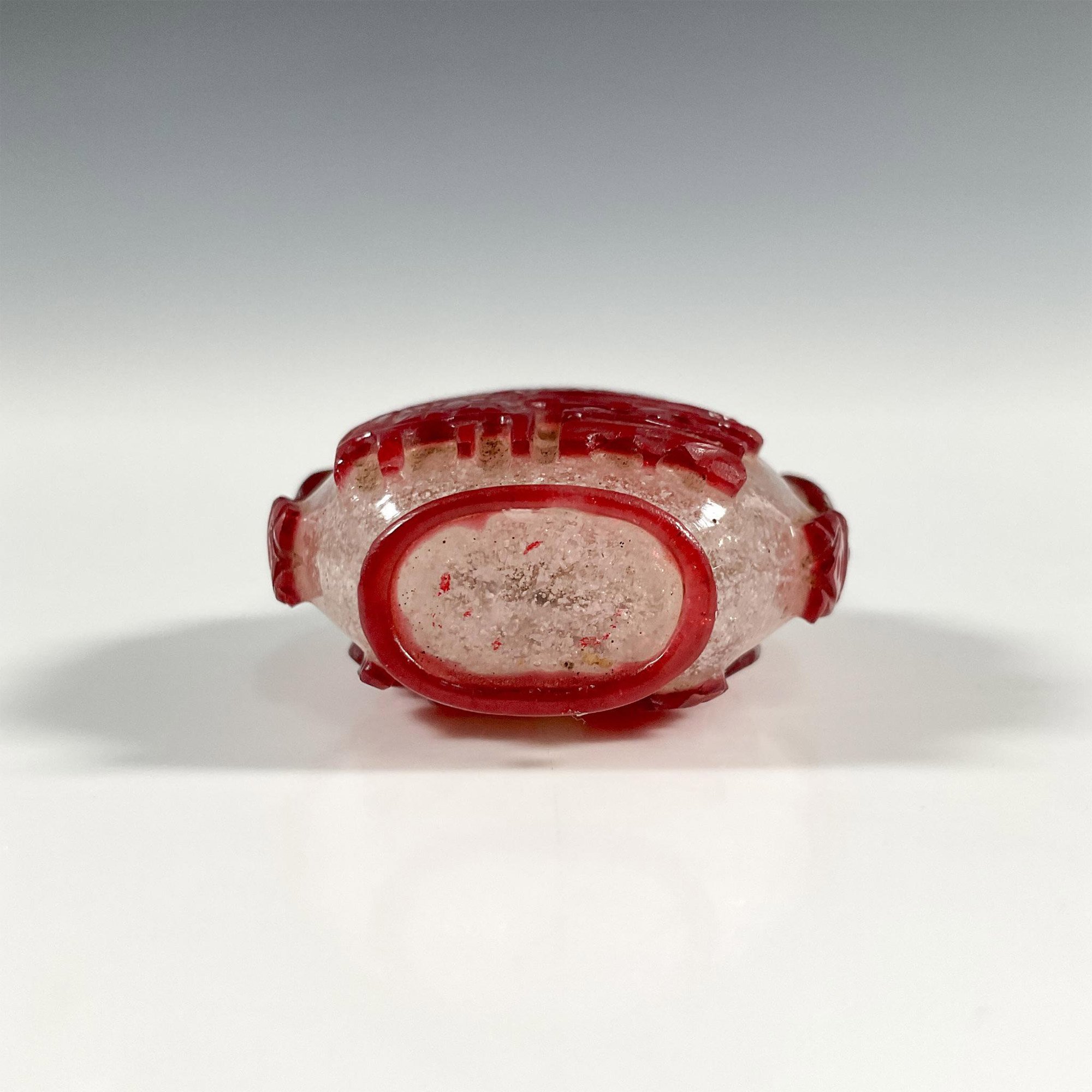 Antique Chinese Ruby Red Glass Overlay Snuff Bottle - Image 4 of 4