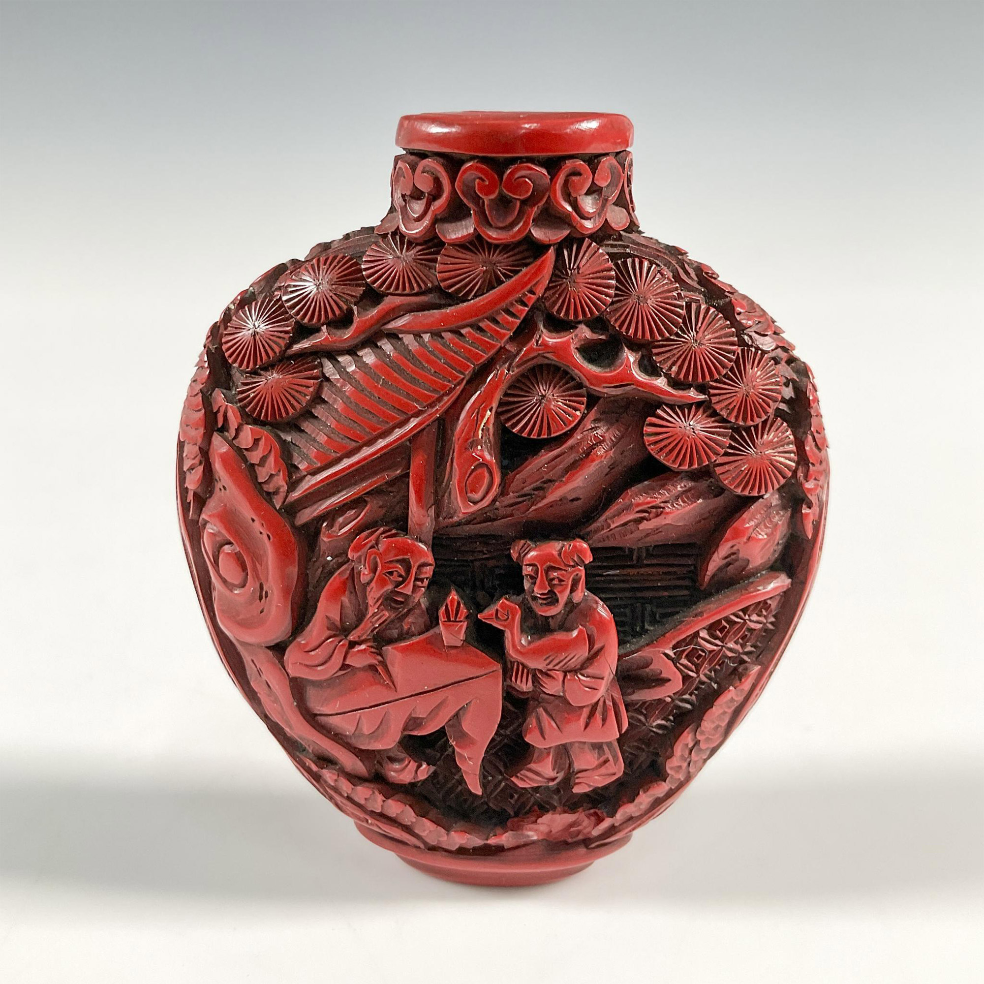 Chinese Cinnabar Lacquer Snuff Bottle - Image 2 of 3