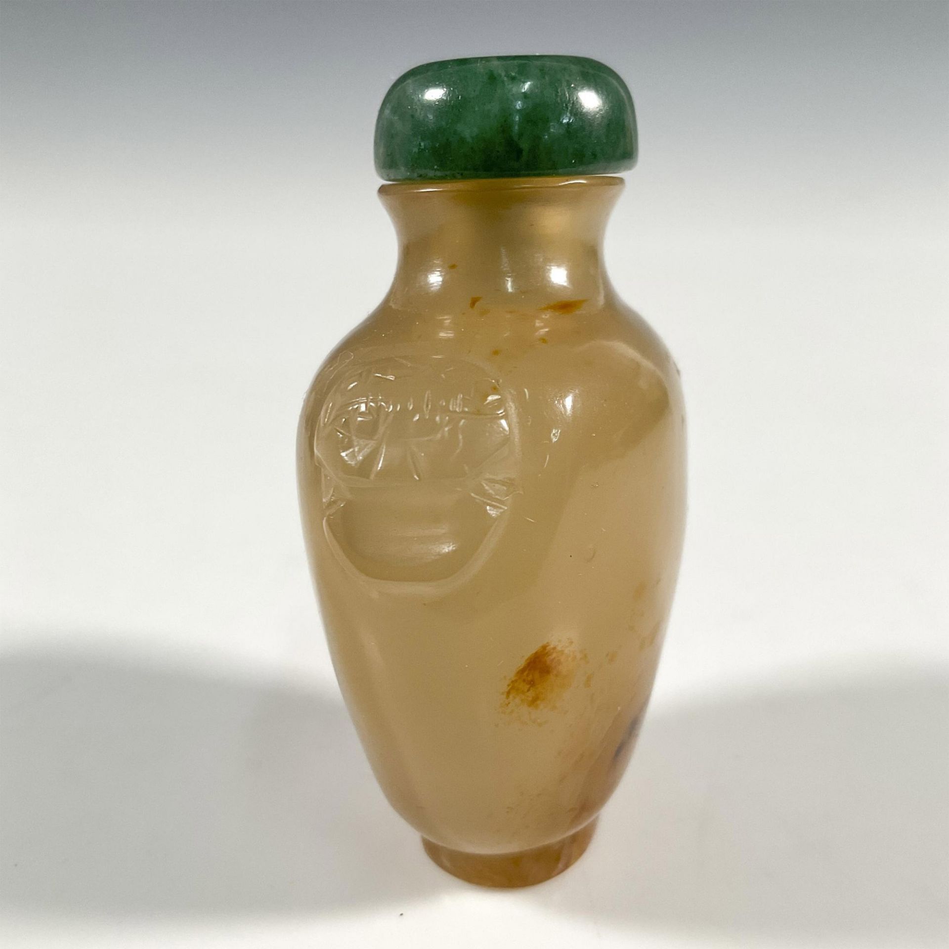 Chinese Jade Snuff Bottle With Agate Stopper - Bild 3 aus 4
