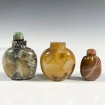 Group of Three Chinese Hard Stone Snuff Bottles