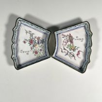 Pair of Chinese Canton Enamel Dish