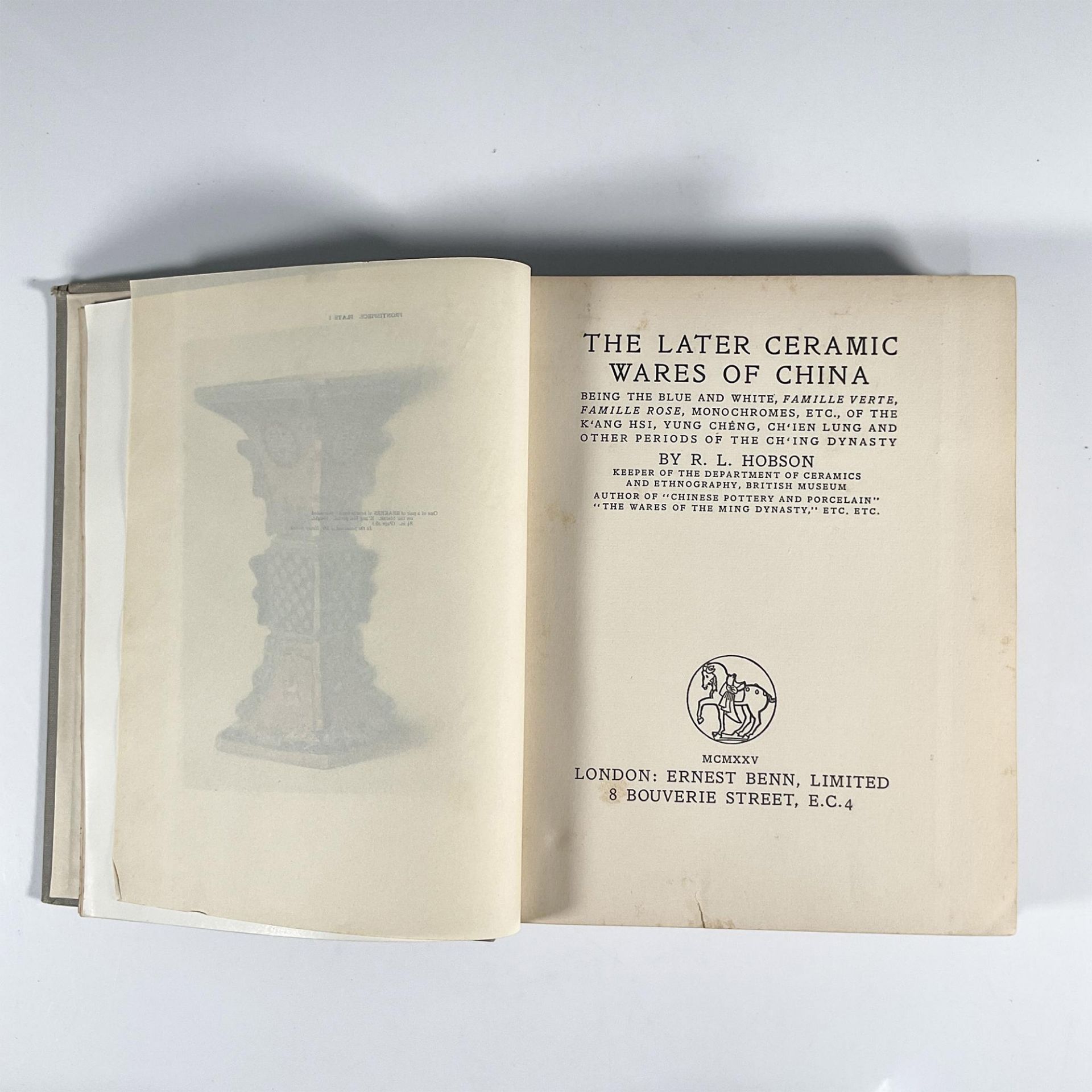 1st Edition, The Later Ceramic Ware of China, Book by Hobson - Image 3 of 3
