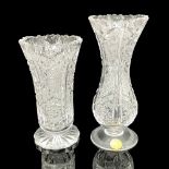 2pc Vintage Crystal Footed Vase