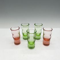 5pc Vintage Art Deco Style Colored Shot Glasses