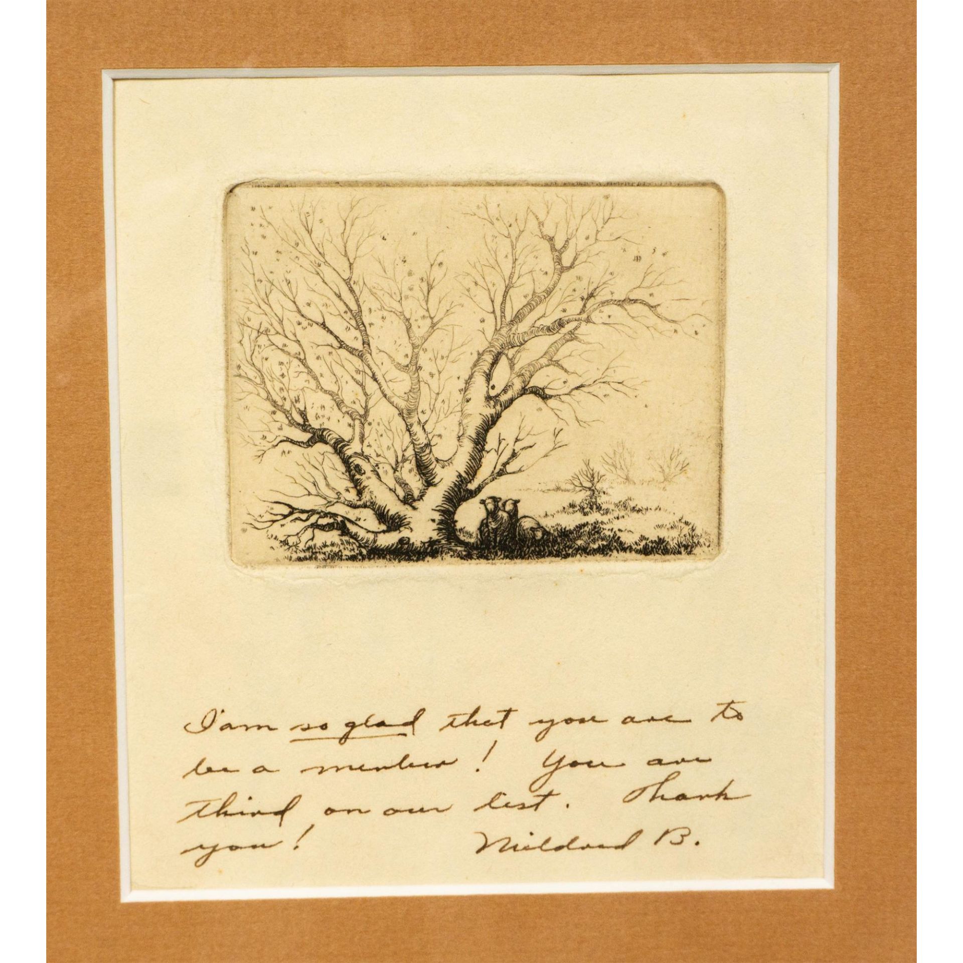 Mildred Bryant Brooks, Original Engravings & Letter, Signed - Bild 6 aus 8